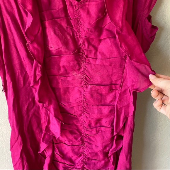 Anthropologie Odille Lissome Pleated Ruffle Dress - Picture 4 of 5